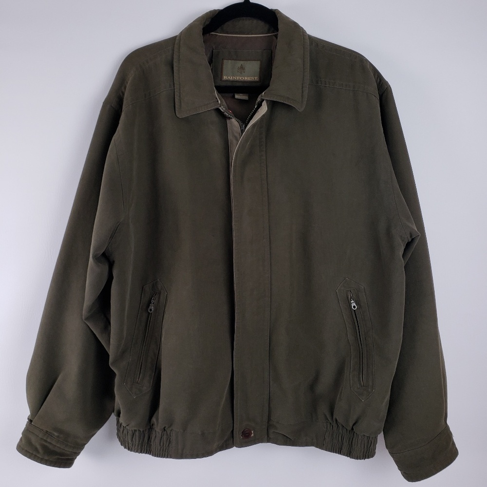 Rainforest Men's Olive Green Zipper Jacket Size XL